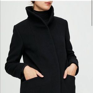 Wilfred Black Wool Cocoon Coat Small
